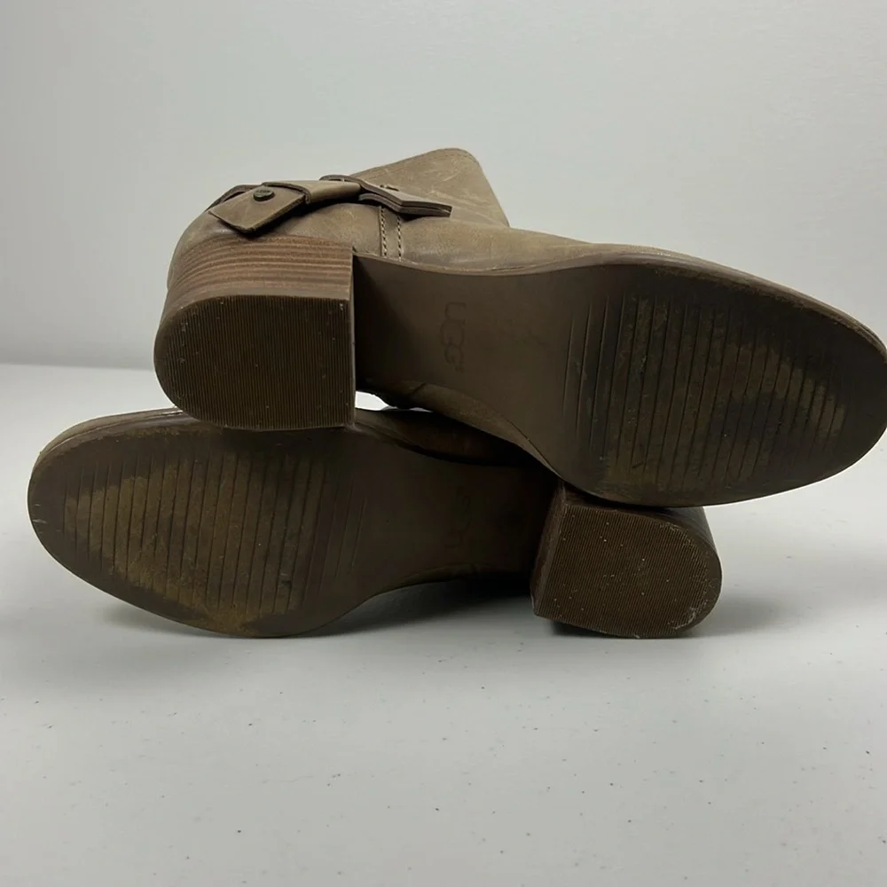 Ugg‎ Elysian Boots Leather Ankle Boot Pirate Boho Indie Tan Brown